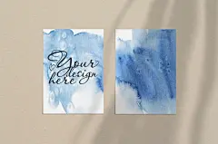 欧美唯美A4海报封面照片图片展示阴影光影智能贴图样机 (4)