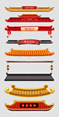 【源文件下载】 中式 传统 屋檐 红色 PNG免扣设计素材