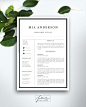 Resume Template 3 page / CV Template Cover by FortunelleResumes: 