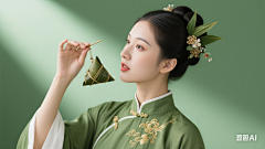 喜欢小卷子的瑟瑟仔采集到蓝色绿色背景AI人物