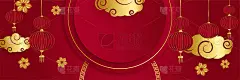 中国农历2022年虎年红金花和亚洲元素剪纸与工艺风格的背景。通用中文背景横幅。矢量图