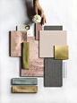 Material Mood of the Week | Glossy lacquers, pastel-colored velvets, marble, etched brass and shades of #millennialpink for the new Merci Boutique.