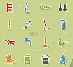 园艺工具图标集