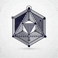 模板,三维图形,式样,计划书,黑白图片,条纹,长方形,几何形状,六边形,设计