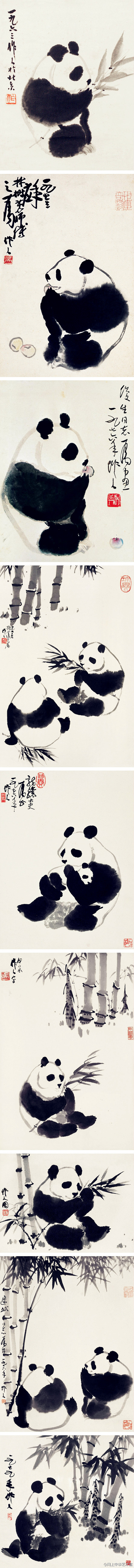 吴作人（1908-1997）《可爱熊猫画...