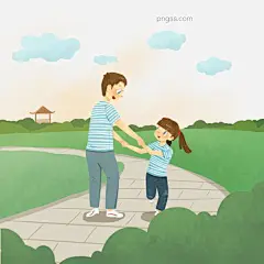 在公园玩耍的爸爸和女儿图片大小2000x2000px 图片尺寸2.74 MB 来自PNG搜索网 pngss.com 免费免扣png素材下载！爸爸#父亲#妇女#公园#活泼#卡通#卡通手绘#开心#可爱#绿植#亲情#人物#室外#