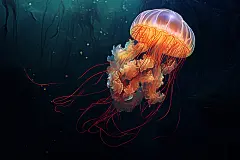 简约唯美海底水母壁纸素材图片