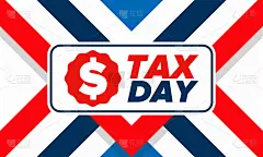 美国的国家纳税日。联邦报税截止日期。个人所得税申报表必须向联邦政府提交的日子。美国爱国的海报。矢量图
