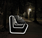 How great is this? A public bench with LED-technology and solar power by Goodmorning Technology. An energy efficient solution that can make public spaces safe, day and night.: 