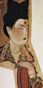 舞乐图屏，局部，初唐，绢本设色，新疆吐鲁番张礼臣墓出土 ​​​​