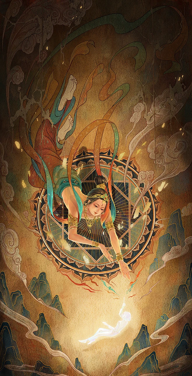 习作%7C飞天%7C插画%7C创作习作%7C神奇的小青蛙-花瓣网