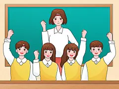 毕业季人物插画卡通手绘学生教师毕业照