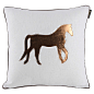 【Bailand】HORSE亚麻皮革马靠垫抱枕靠包45x45cm
