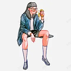 吃香蕉的女孩 免费下载 页面网页 平面电商 创意素材