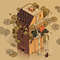 architecture artwork coverart Drawing  houses Isometric Nature Procreate sketch sketchbook