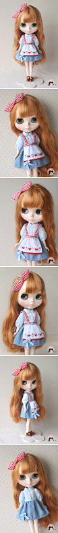 *blythe pullip JB DAL等 刺绣爱心背带围兜连衣裙*-淘宝网