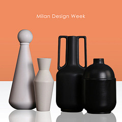 米兰设计创意造型黑白陶瓷花瓶现代时尚客厅...