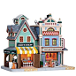 Lemax Collectibles | Plymouth Corners | Lemax Plymouth Corners Lighted Building Village Fish/Ed's Butcher Shop #05093 - American Sale