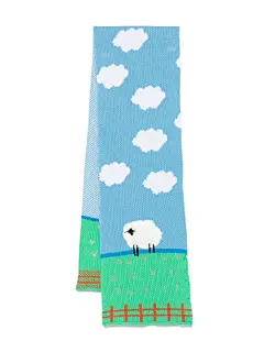 Stella McCartney Kids 绵羊刺绣围巾