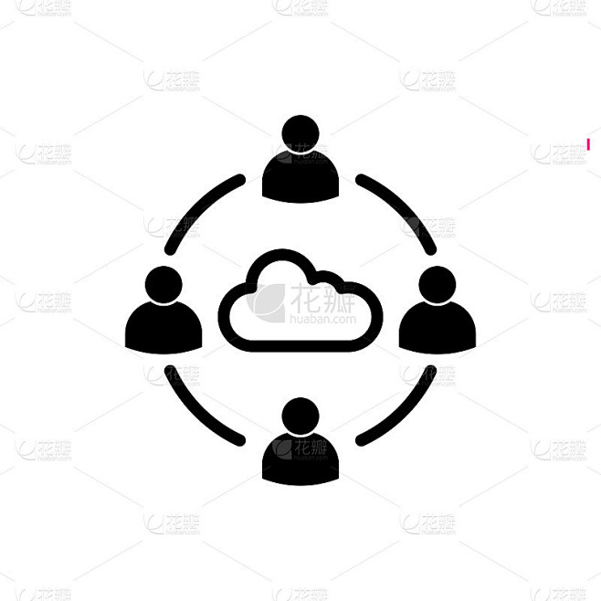 云协作图标矢量图形设计，标志，网站，社交媒体，移动应用程序，ui插图
