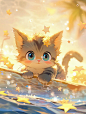 小猫咪与星星的浪漫相遇～