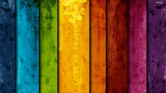 抽象的彩色复古纹理的彩虹/ 1920×1...