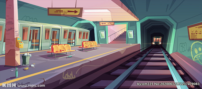 卡通地铁站