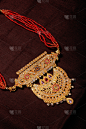 传统,黄金,珠宝,项链,印度次大陆人,衣服,脖子,华丽的,华贵,复古风格
