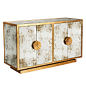 Worlds Away Calypso Gold Leaf Side Table WACALYPSOG