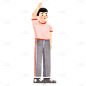 国庆-小朋友敬礼元素-手绘肌理