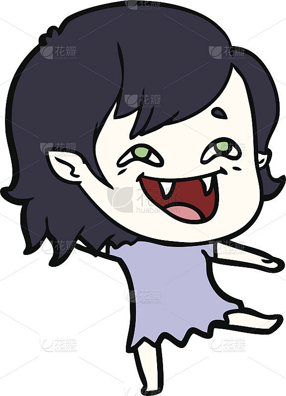 卡通笑吸血鬼女孩