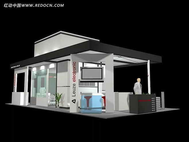商业稳重型展厅设计模型3d模型下载|3D...