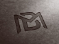 BM Monogram Leather Look mb simple m b letters merge modern leather monogram logo bm