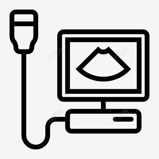 超声波监视器医疗图标 icon 标识 标志 UI图标 设计图片 免费下载 页面网页 平面电商 创意素材-花瓣网