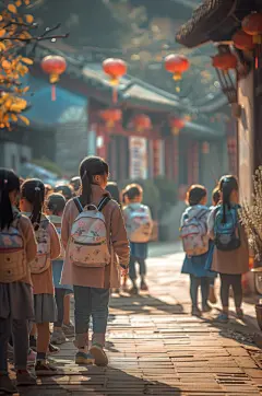 AI数字艺术儿童小学生肖像人物摄影图