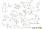 具体的猫咪和狗从五官到姿势详细教程 猫和狗的各种姿势动作区别画法_www.youyix.com