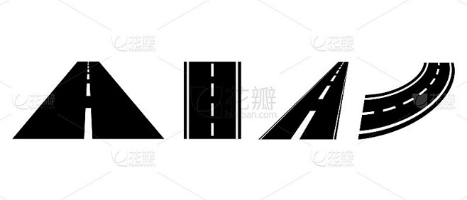 道路矢量图标集。高速公路标志