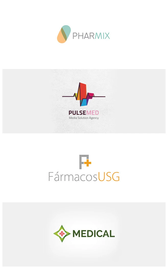 一组以药品为主题的LOGO设计，适用于一些药店或者医疗机构。希望其中有你喜欢和需要的，或者可以给你带来灵感的。图片_logo图片素材-花瓣网