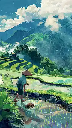 谷雨节日节气海报背景素材元素通用 (5)