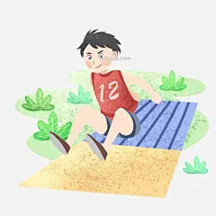 健身运动跳远插画图片大小3000x3000px 图片尺寸3.18 MB 来自PNG搜索网 pngss.com 免费免扣png素材下载！锻炼身体#健身插画#卡通插画#绿色的小草#强身健体#运动插画#装饰图案#