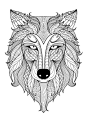 Free coloring page coloring-incredible-wolf-by-bimdeedee. Incredible adult coloring page of a Wolf, by Bimdeedee (Source : 123rf) #coloring #page #coloriage #drawing #art #adults #adultes #animals #zentangle #wolf: