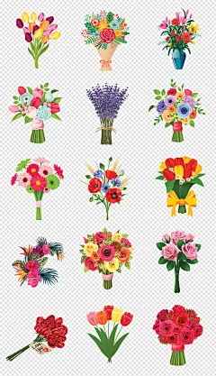 手绘唯美浪漫婚庆新娘手捧花手绘捧花PNG