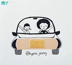 【韩国插画师Hyemi Jeong有趣的创意拼贴简笔画作品欣赏】