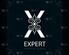 大写字母x魔术风格。现代的标志。创造性的标志。书刊设计会徽、品牌、名片、瑜伽中心、餐厅、精品、酒店。