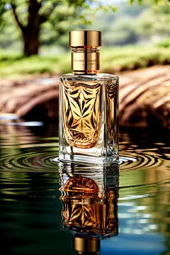 高端品牌香水玻璃瓶展示摄影图片