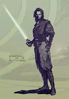 大师的手绘，《星球大战》概念设计师Iain McCaig作品赏
阿纳金·天行者