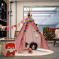 儿童帐篷室内儿童房游戏屋印第安帐篷北欧摄影道具便携包邮-淘宝网
