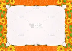 复古向日葵背景材料日本图案日田婚礼