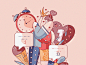I love you flat cute character design illustration vector hiwow couple dating romance relationship date love anniversary