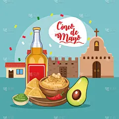 五月五日节卡配龙舌兰酒和墨西哥菜